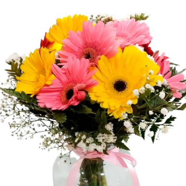 Vaso com 6 G�rberas 