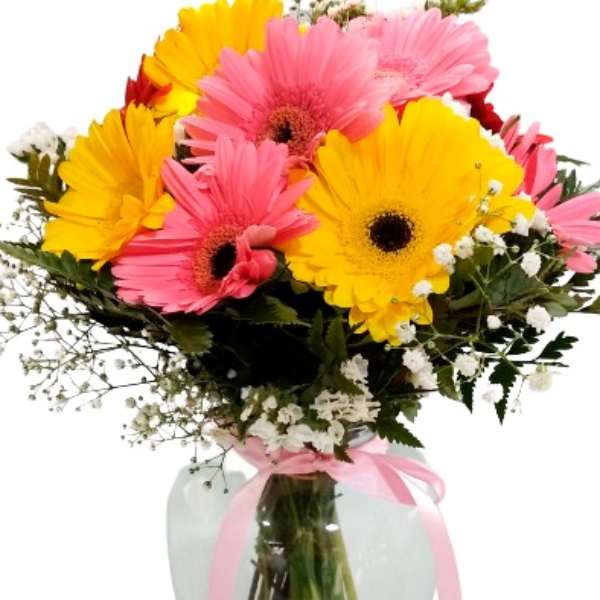 Vaso com 6 G�rberas 