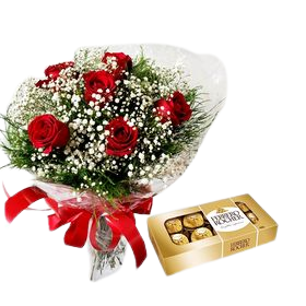 Kit Paix�o com rosas com 6 rosas