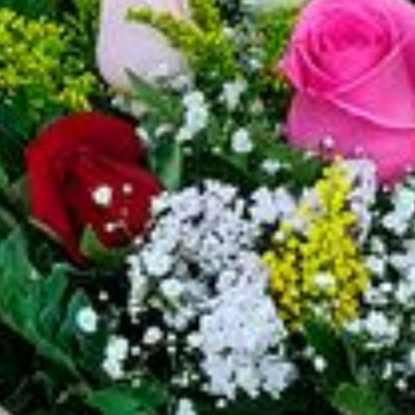 Buqu� Alegria com 6 rosas coloridas