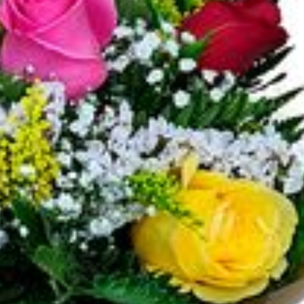 Buqu� Alegria com 6 rosas coloridas