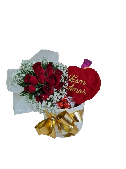 Box com amor rosas vermelhas