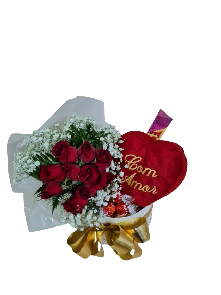 Box com amor rosas vermelhas