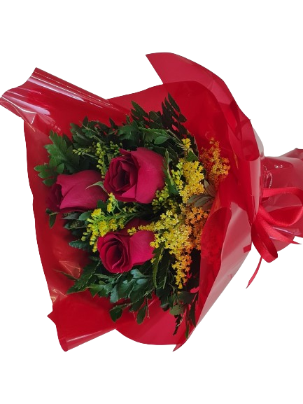 Buqu� de 3 rosas vermelhas