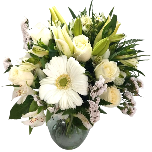 Buqu� de flores Brancas no vaso