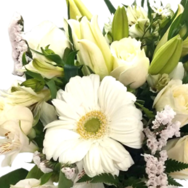 Buqu� de flores Brancas no vaso