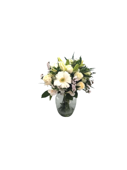 Buqu� de flores Brancas no vaso