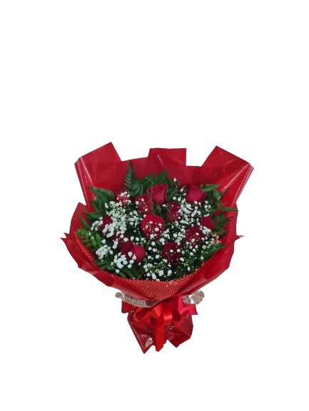 Buqu� Elegante com 12 rosas vermelhas