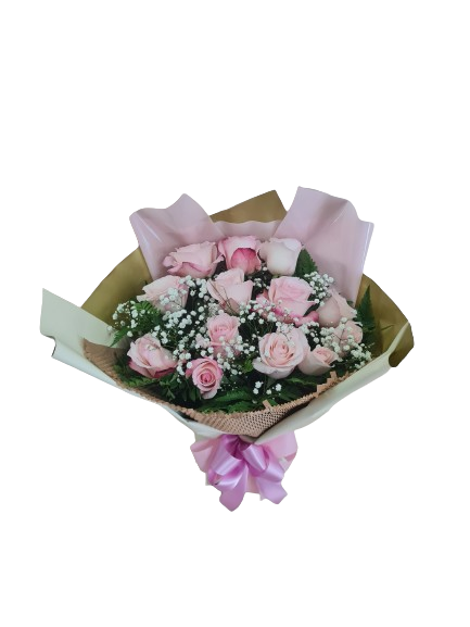 Buqu� Elegante com 15 rosas rosadas