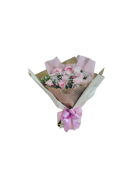 Buqu� Elegante com 15 rosas rosadas