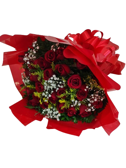 Buqu� Elegante com 24 rosas vermelhas