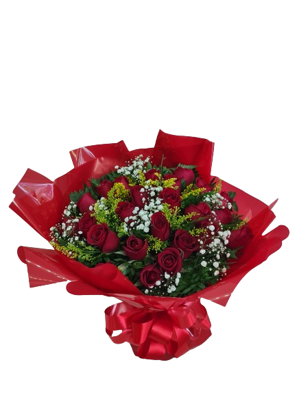 Buqu� Elegante com 24 rosas vermelhas