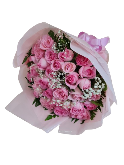Buqu� Elegante com 24 rosas rosadas