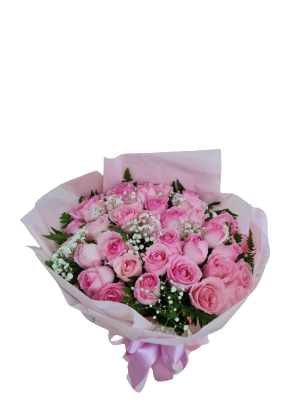 Buqu� Elegante com 24 rosas rosadas