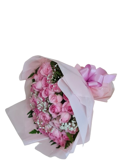 Buqu� Elegante com 24 rosas rosadas