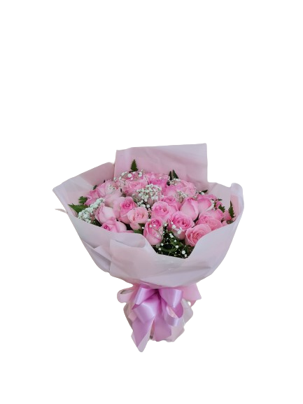 Buqu� Elegante com 24 rosas rosadas