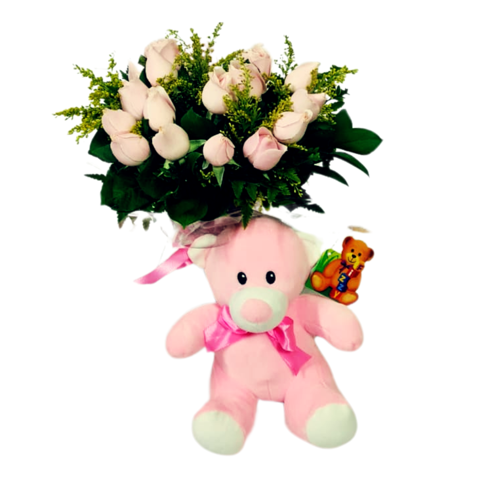 presente maternidade rosas e pel�cia