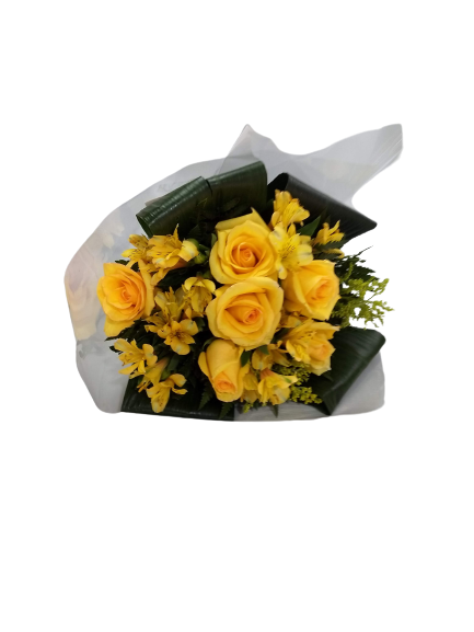 Buqu� de rosas e altroemerias