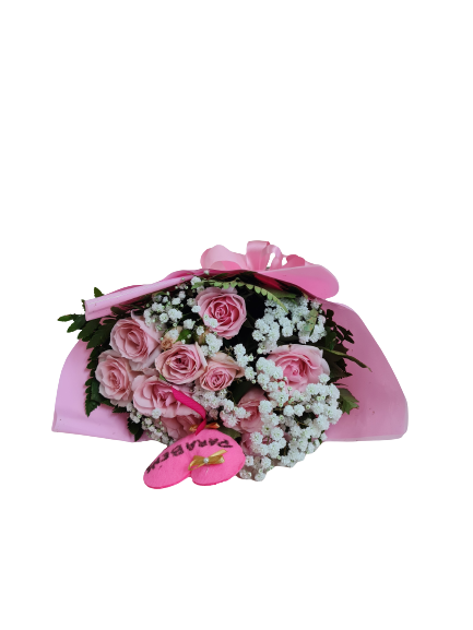 Buqu� de rosas rosadas Cora��o