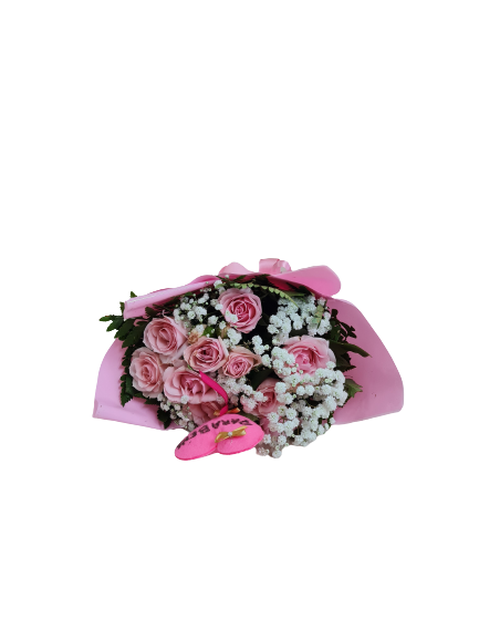Buqu� de rosas rosadas Cora��o